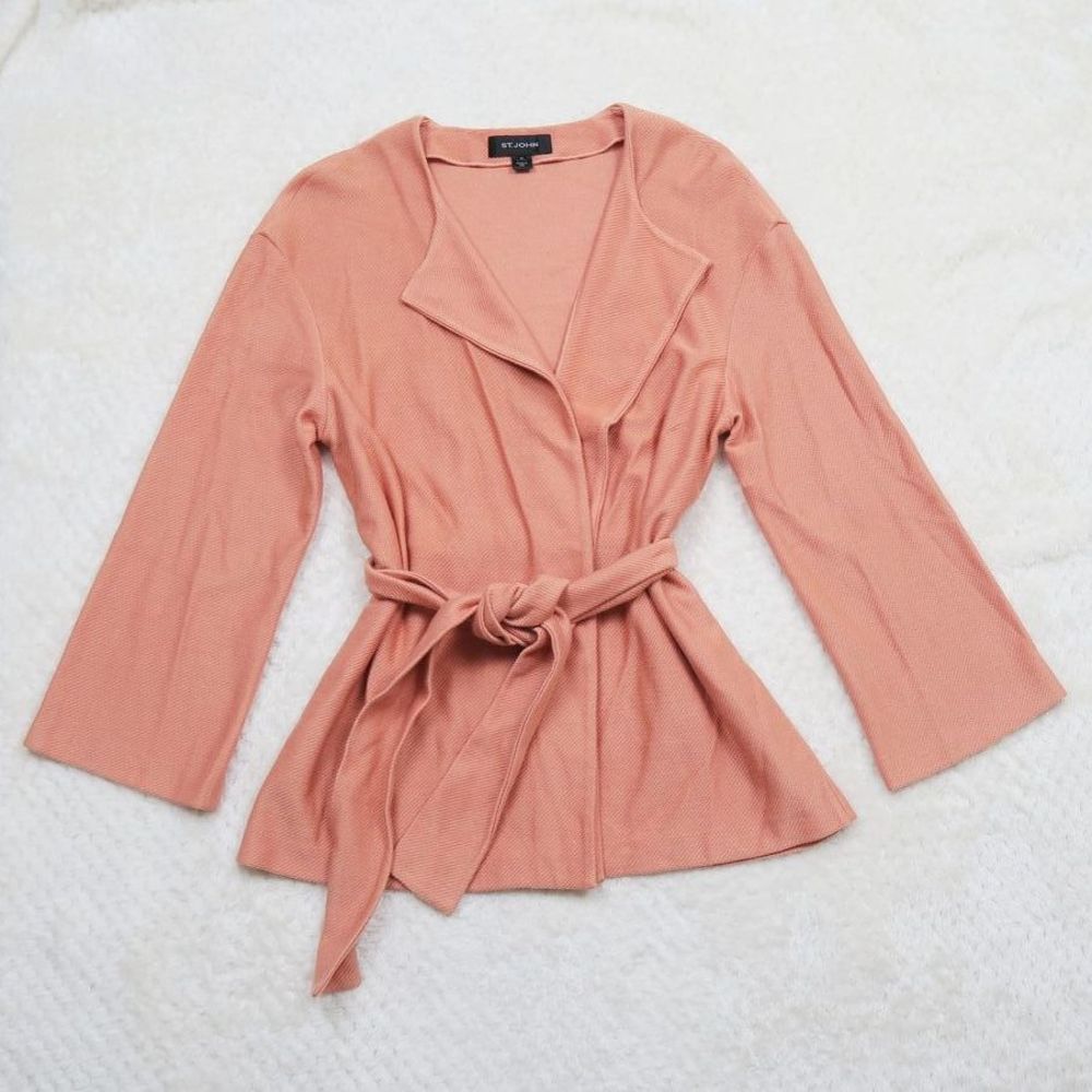 St. John Peach Cardigan Sweater
